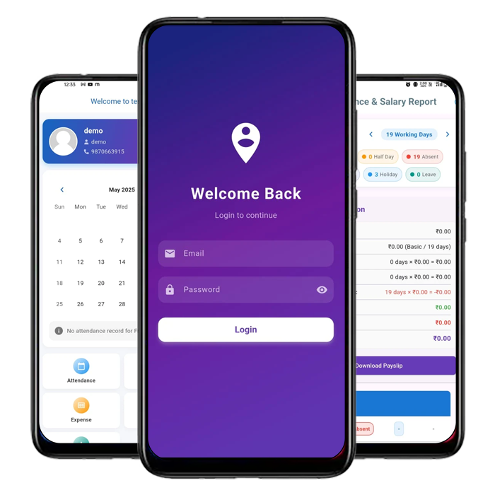 Lognix HR Automation System Mobile App Screenshots